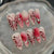Elegante handgemalte Press-On-Nagelkunst Brehn