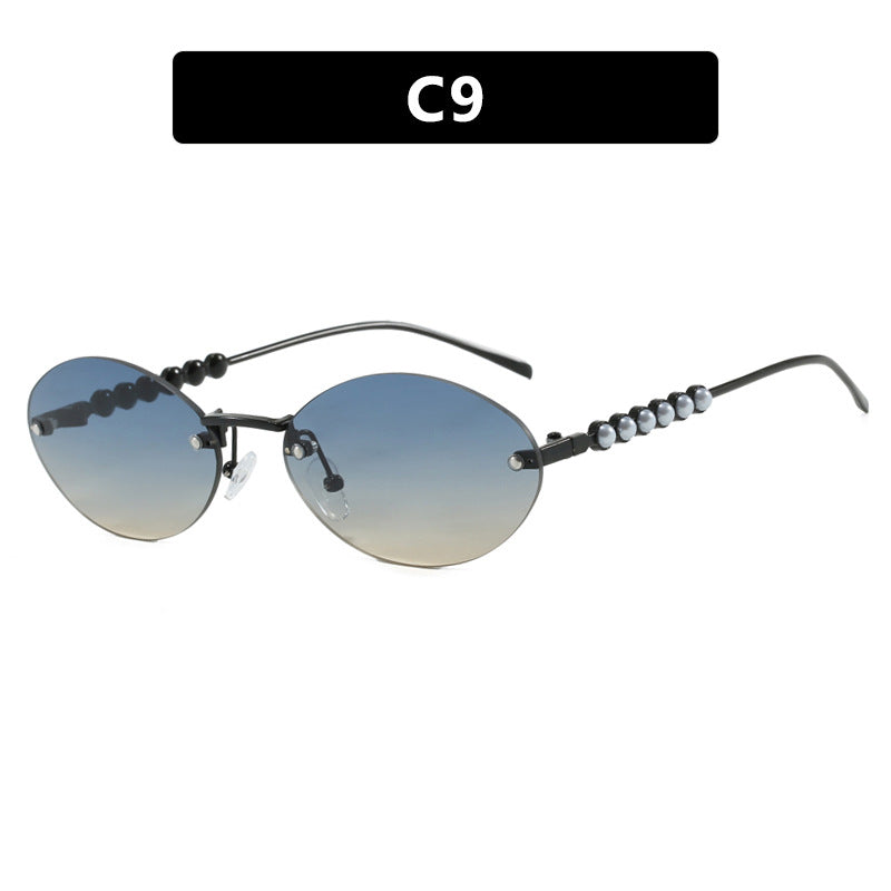 Damen stilvolle ovale Sonnenbrille mit eleganten Verzierungen Brehn