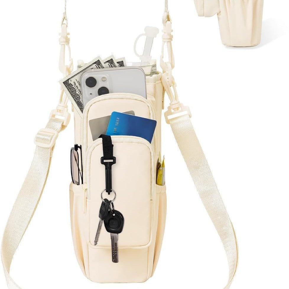 Praktische Crossbody-Tasche mit Vielseitigen Fächern und Einem Herausnehmbaren Getränkehalter Brehn