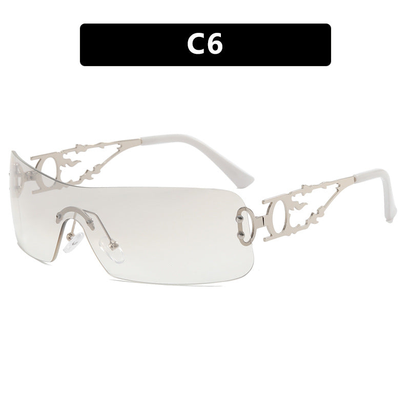 Damen futuristische Sonnenbrille mit hochmodernen Metallakzenten Brehn