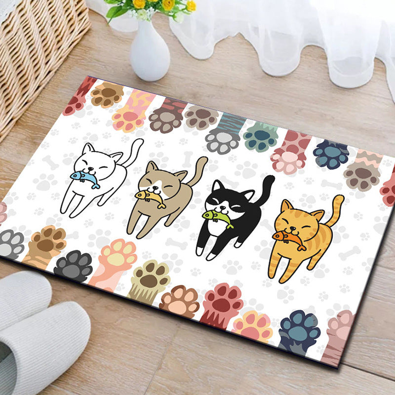 Verspieltes katzenmotiviertes Küchenmatten-Set Brehn