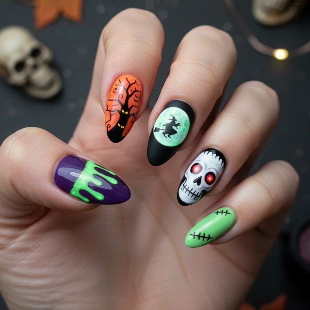 Halloween-Thema Künstlerische Nagelkunst