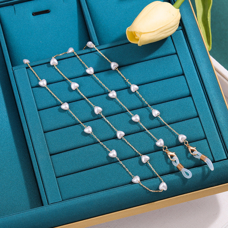Elegante Perlenkette Brillenband Brehn