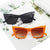 Damen Katzenaugen-Sonnenbrille mit transparentem Rahmen und UV-Schutz Brehn