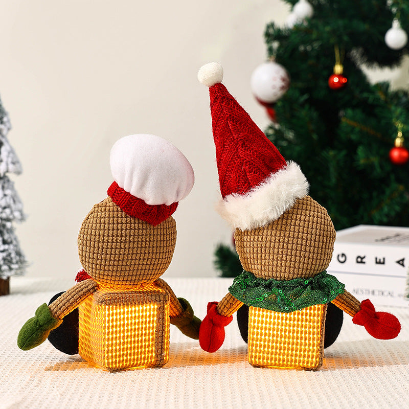 Niedlicher Weihnachtsgnom mit LED-Leuchte Brehn