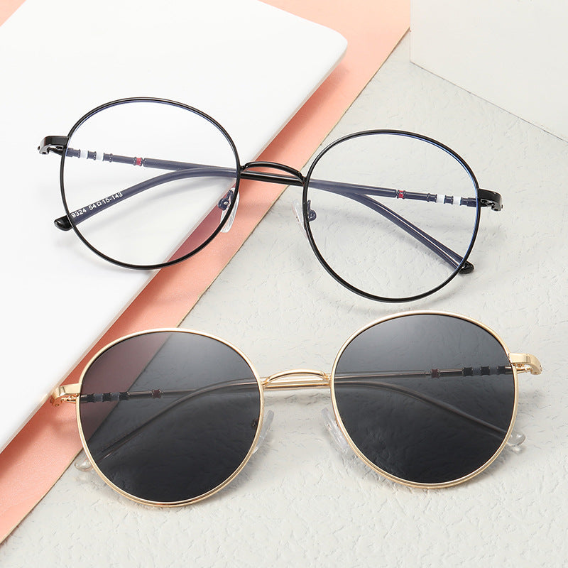 Damen modische runde Sonnenbrille mit elegantem Metallrahmen Brehn