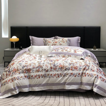 Luxuriöses Baumwollsatin-Bettwäsche-Set mit Tier-Toile-Motiv und Satinkante