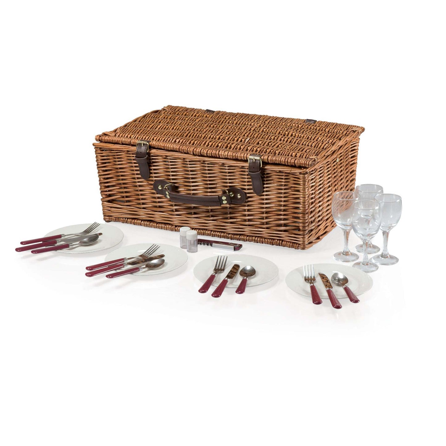 Damen Picknickkorb mit integriertem Geschirr und stilvollen Details Brehn