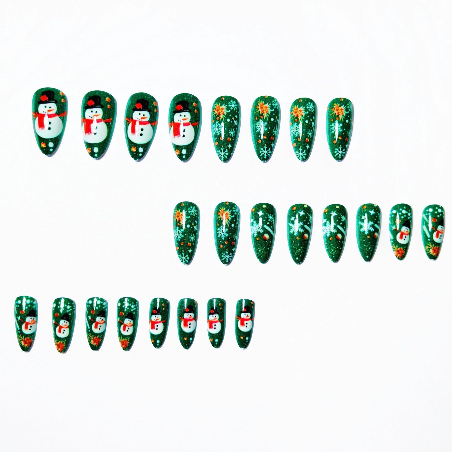 Kunstnägel mit Festlichem Schneemann-Design Brehn