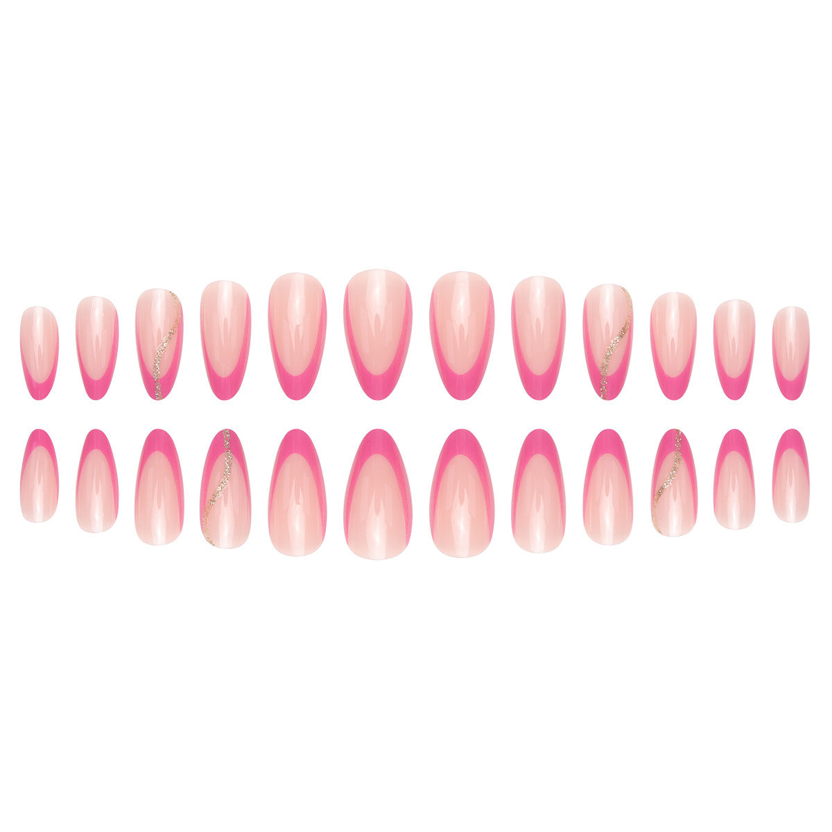 Elegante Stiletto Press-On Nägel mit pinkem Ombre Design Brehn
