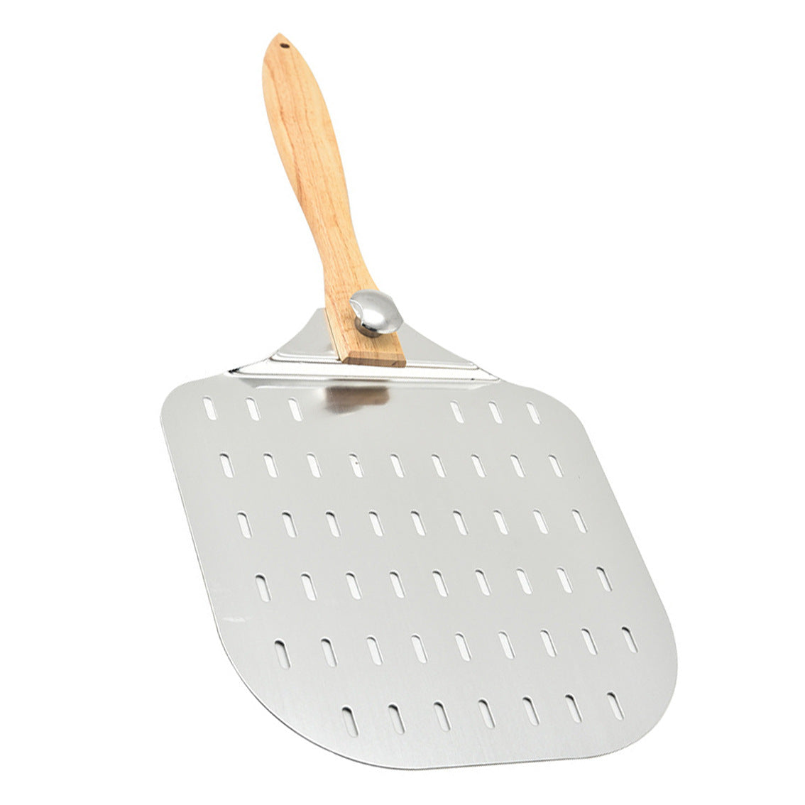 große Edelstahl-Pizzaschaufel mit Holzgriff Brehn