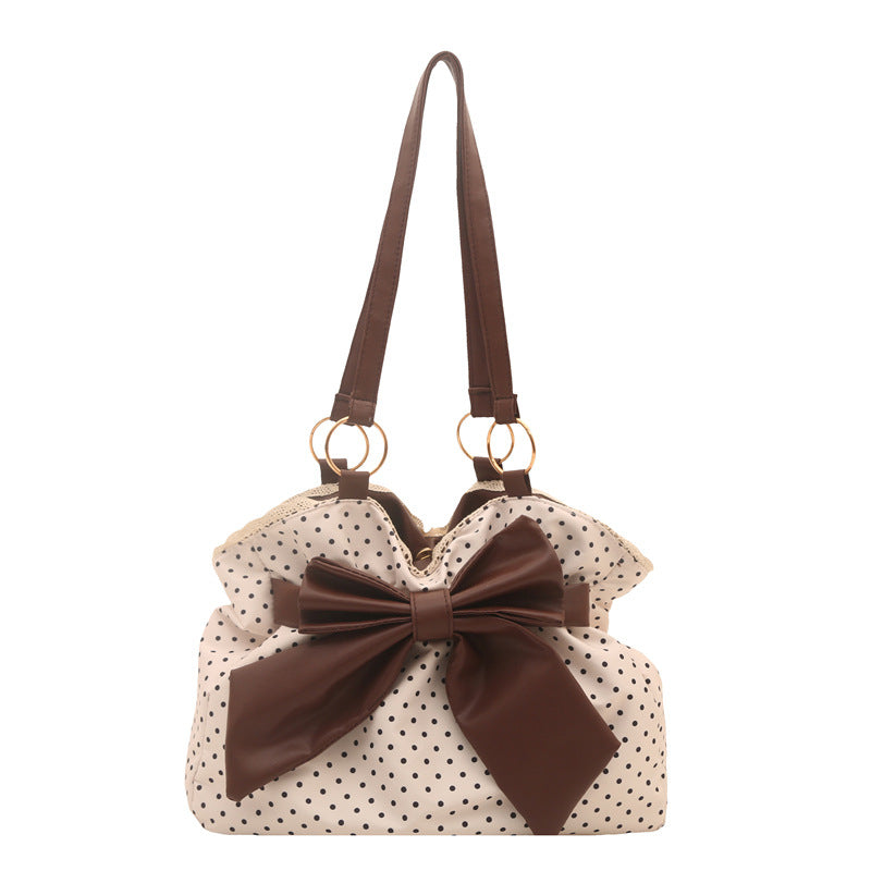 WoCharming Polka Dot Schleifen Tote Tasche Brehn