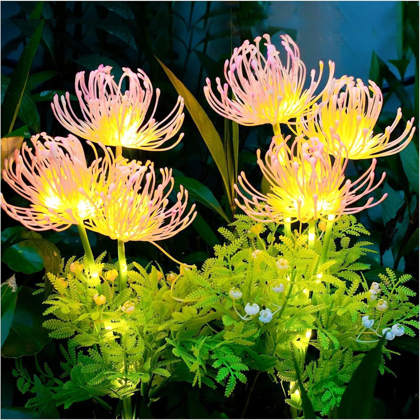 Beleuchteter floraler Stake-Cluster mit integrierten Solar-LED-Stielen Brehn