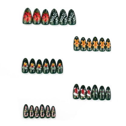 Festliches Weihnachts-Themen Press-On Nagelkunst Set Brehn