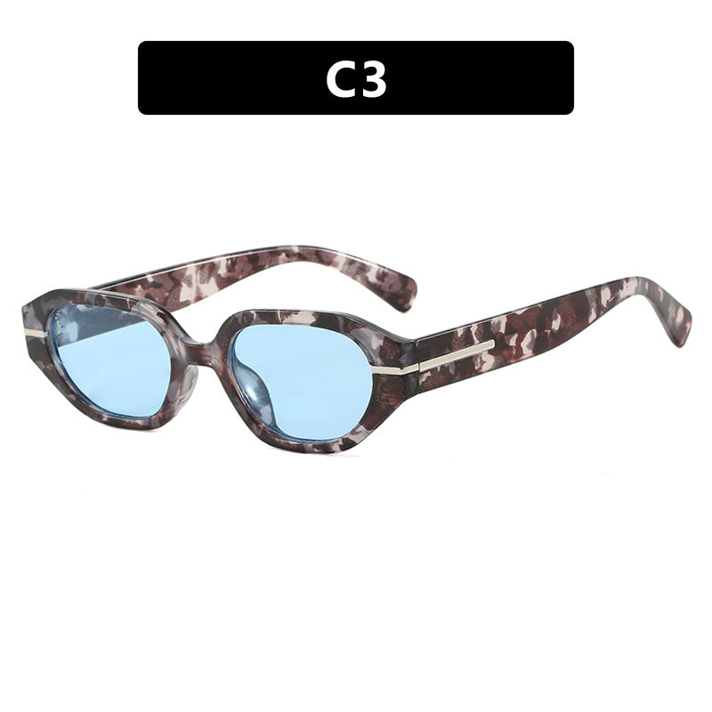 Damen stilvolle geometrische Sonnenbrille mit verspiegelten Gläsern und einzigartigem Rahmen Brehn