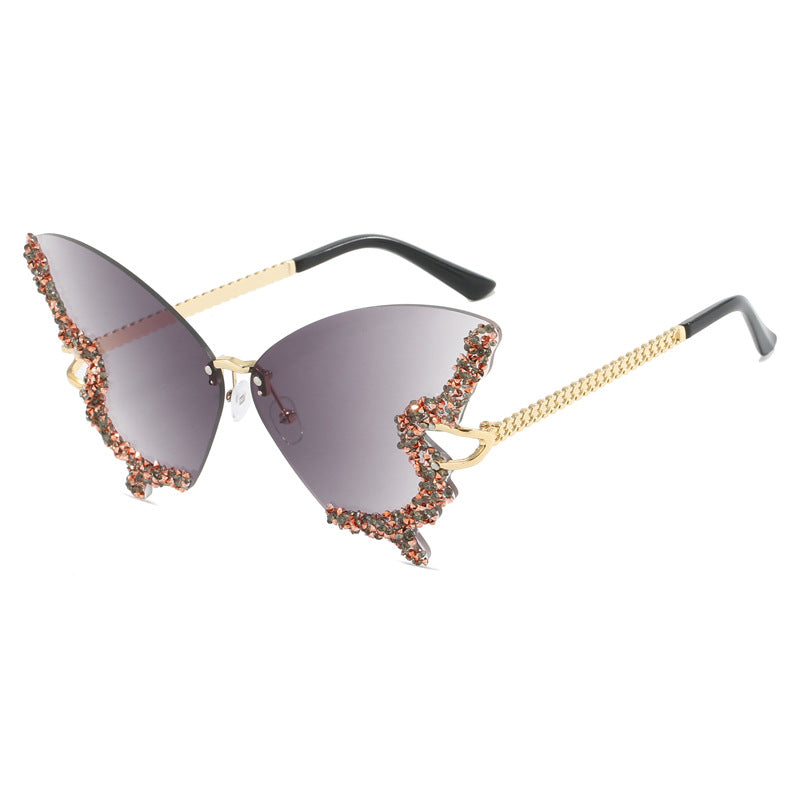 Damen extravagante Cats Eye Sonnenbrille mit funkelnden Akzenten Brehn