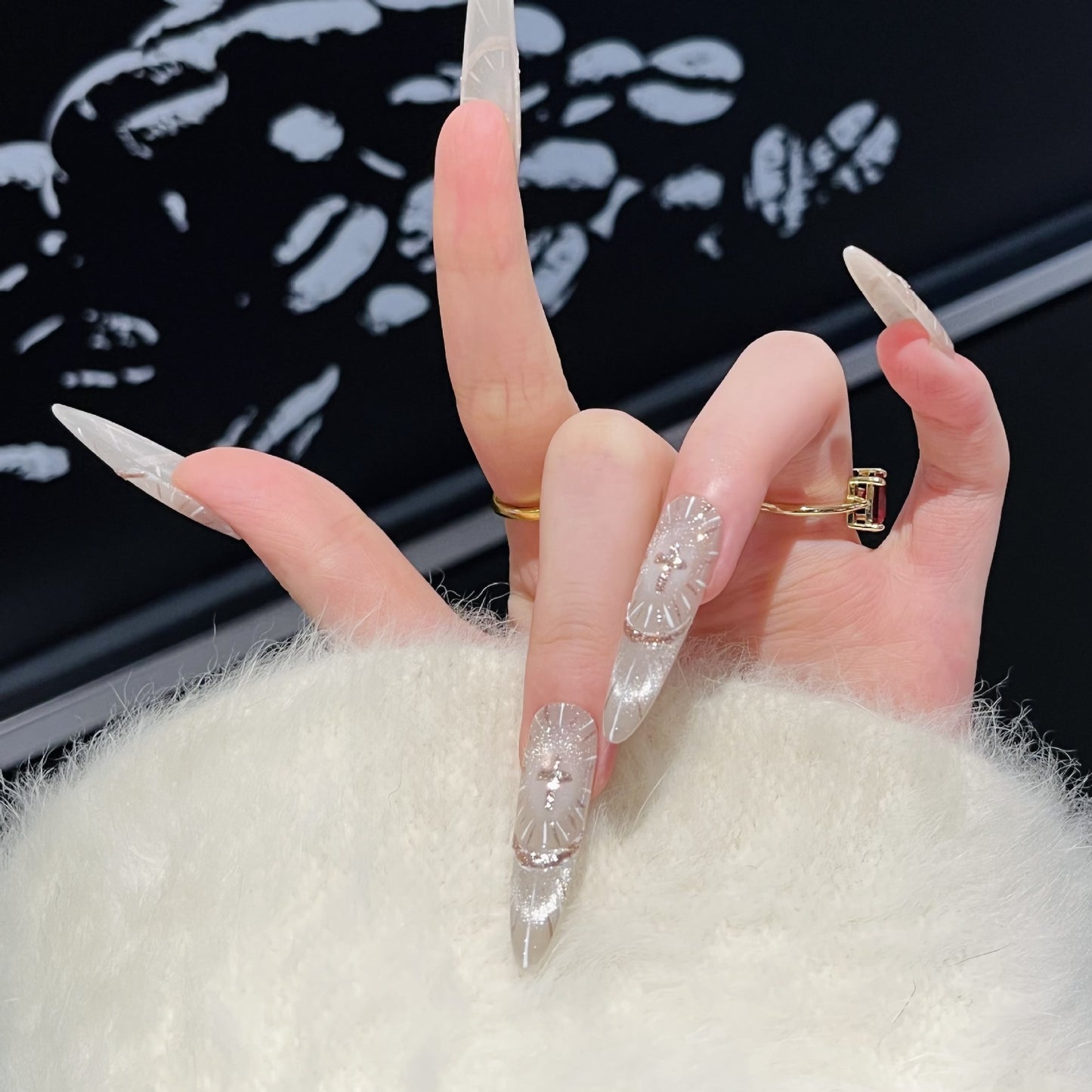 Chic Press-On Nagel Set mit elegantem Strassdesign Brehn