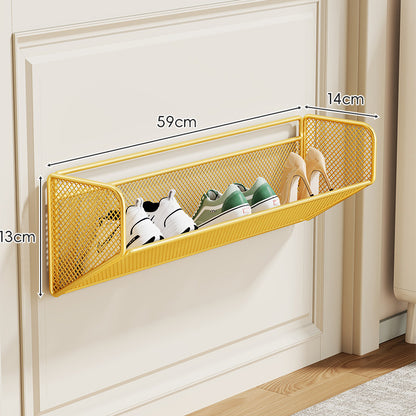 Wandmontierter Klappnetz-Schuhregal-Organizer für schlanke Eingänge