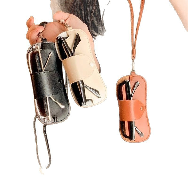 Leder Brilleetui mit verstellbarem Gurt Brehn
