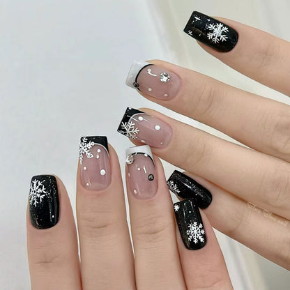 Schneeflocken-inspiriertes Acryl-Nagelkunst-Set