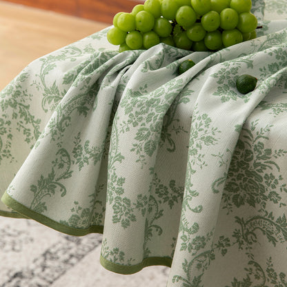 Rechteckige jacquard-gewebte Tischdecke mit floraler Damast-Optik und verstärkter Saumkante Brehn