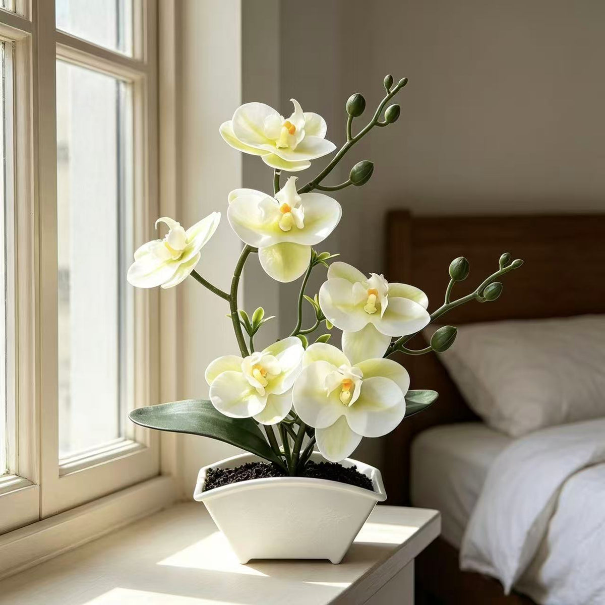 Realistische Dekorative Orchideen Pflanzenanordnung