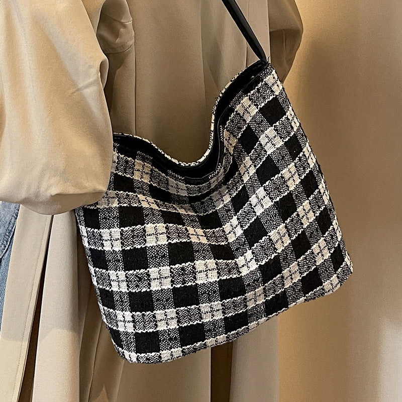 Klassische karierten Schultertasche