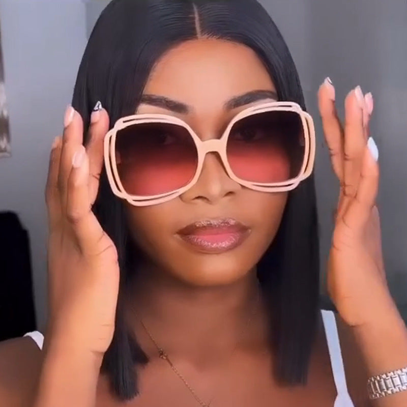 Damen oversized Sonnenbrille im modischen Retro-Design Brehn