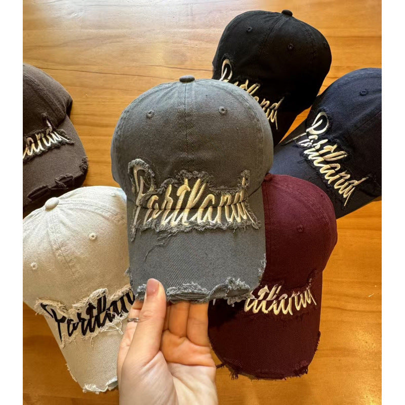 Unisex Distressed Baumwoll Baseballkappe Brehn