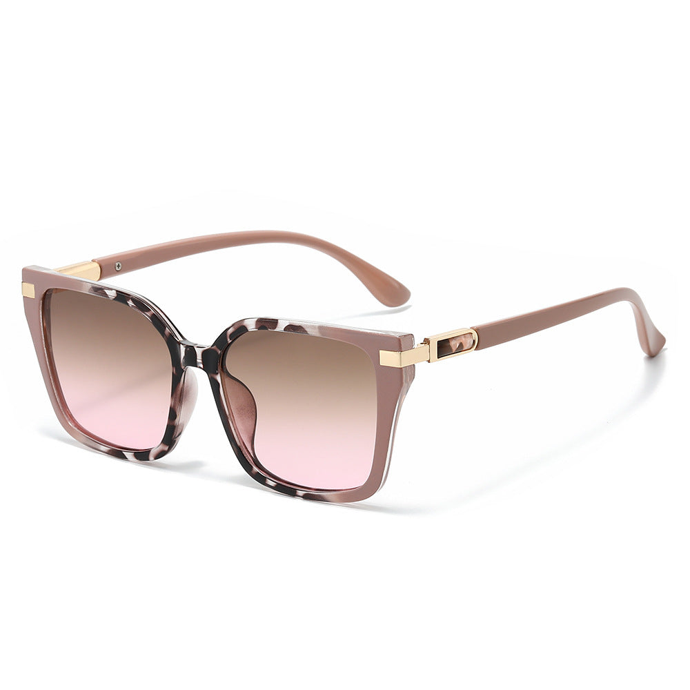 Oversized Quadratische Rahmen Sonnenbrillen mit goldenen Akzenten Brehn