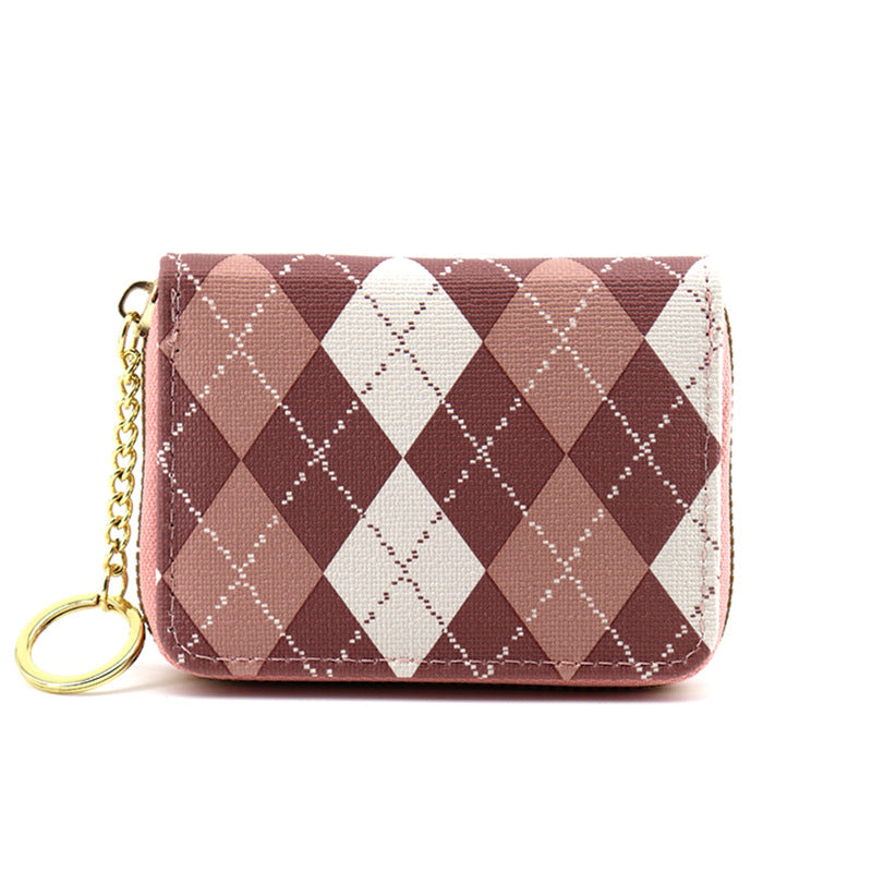 Elegante Argyle-Muster-Münztasche