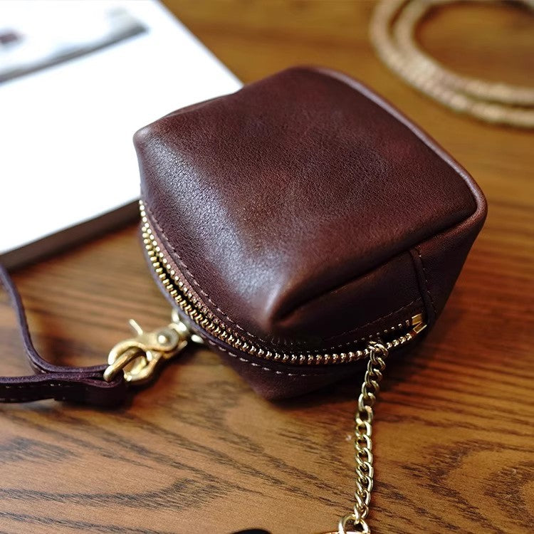 Kompakte Leder-Münztasche