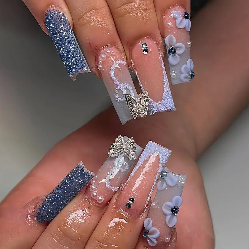 Dekorative 3D Blumen Druck-Nagelkunst Brehn