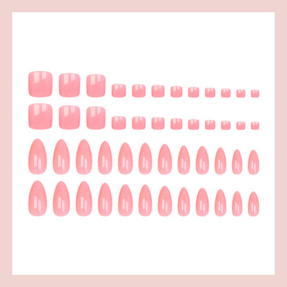 Kunstnagelset mit eleganten Hochglanz-Fingernägeln und Fußnägeln Brehn