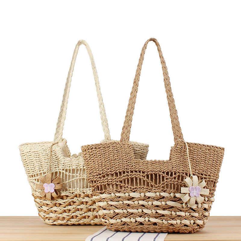 Elegante Strandtasche mit Handgewebtem Korbmuster Brehn