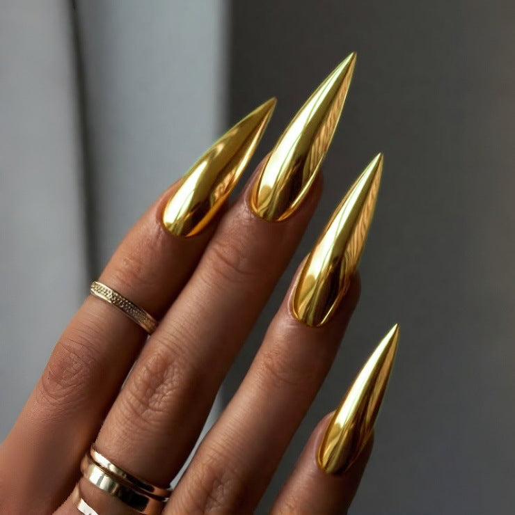 Extravagante Stiletto Press-On Nagelspitzen mit Spiegel-Finish Brehn