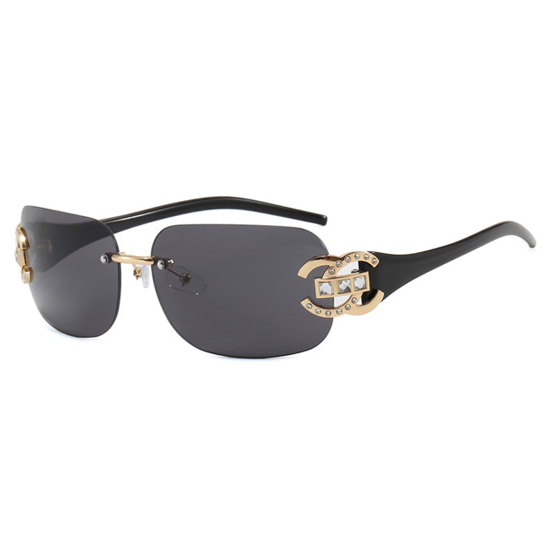 Damen modische Sonnenbrille mit luxuriösem Geometrie-Rahmen und schützendem UV-Filter Brehn