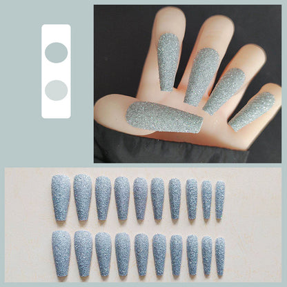 Glänzendes Langes Coffin Press-On Nails Set