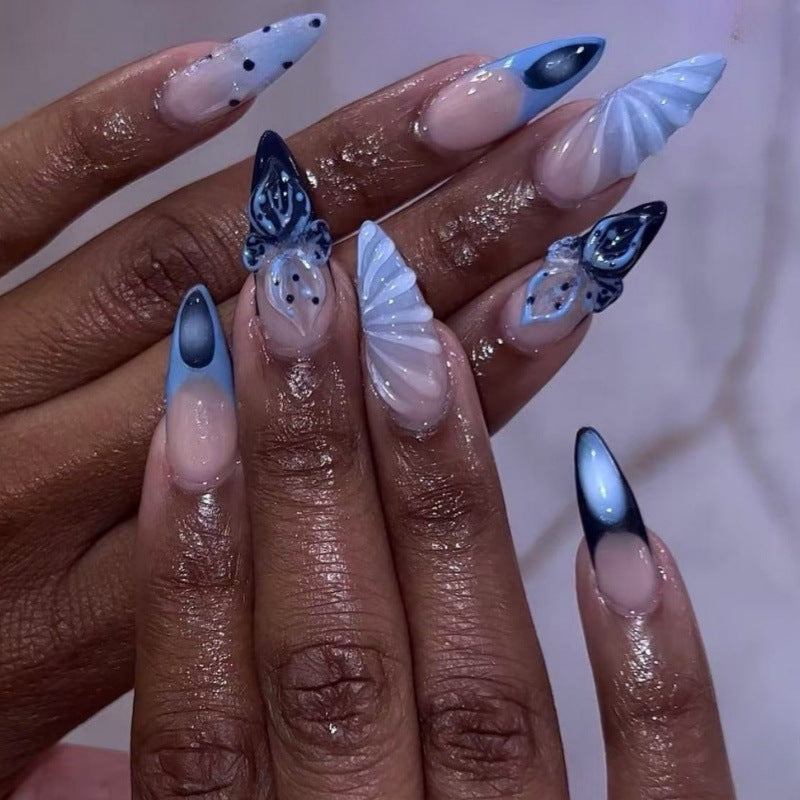 DIY Künstlerischer Press-On Nail Set Brehn