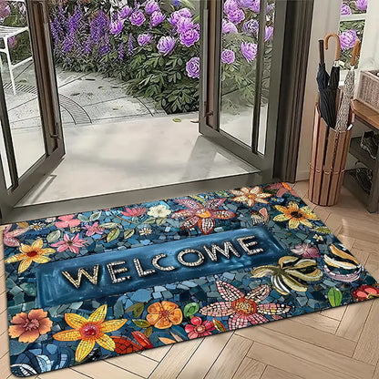 Mosaik Blumen Willkommensmatte