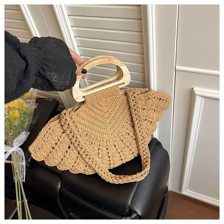 Handtasche mit Einzigartiger Holzgriff-Design Brehn