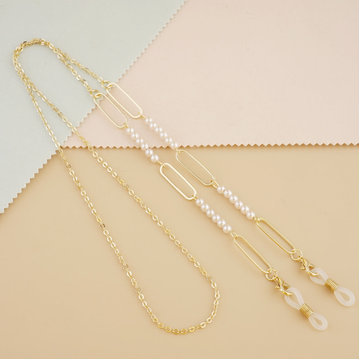 Elegante Perlen- und Glieder-Brille Kette Brehn