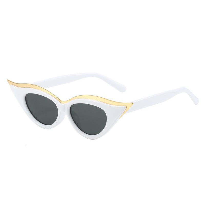Damen Cat-Eye Sonnenbrille mit luxuriösen metallischen Akzenten Brehn