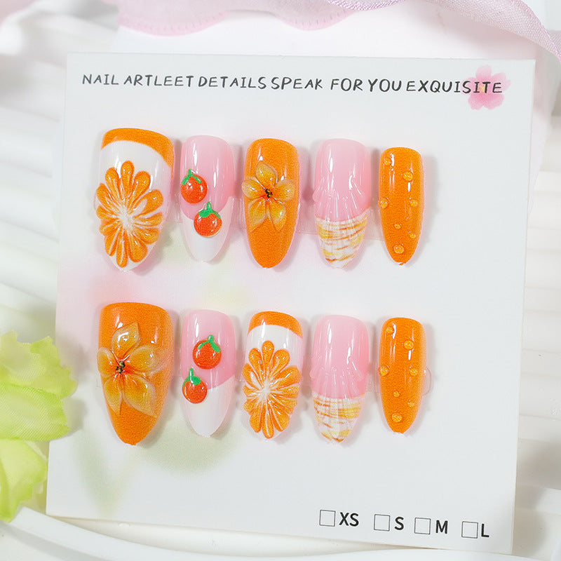 Kunstnagelset mit fruchtigen Motiven und glamourösen Akzenten Brehn