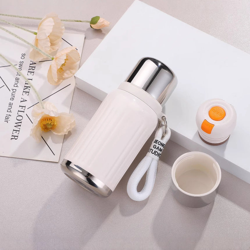 Unisex nan doppelwandige Isolierflasche mit Einhand-Sicherheitsverschluss und abnehmbarem Trinkbecher Brehn