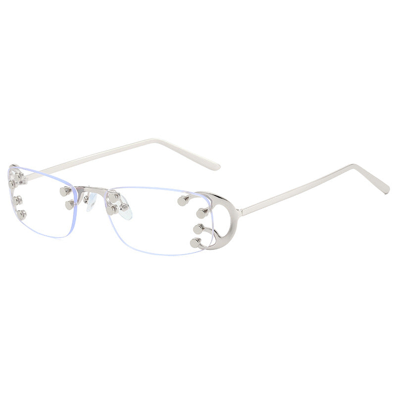 Damen modische rechteckige Sonnenbrille mit auffälligen goldenen Details Brehn