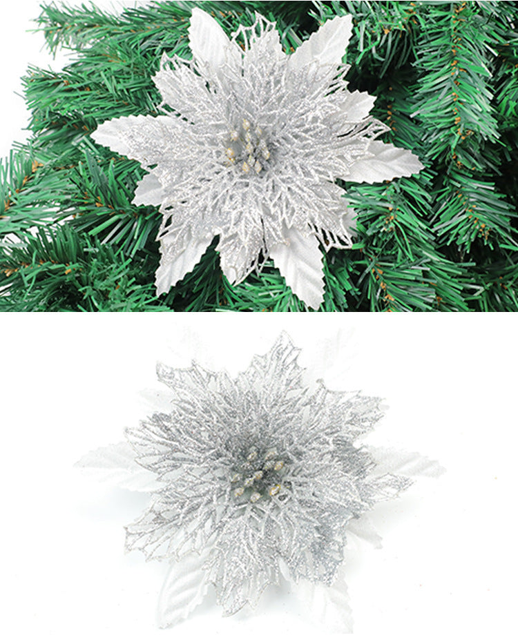 Glitzerndes Feiertags-Blumenakzent-Ornament Brehn