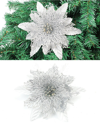 Glitzerndes Feiertags-Blumenakzent-Ornament Brehn