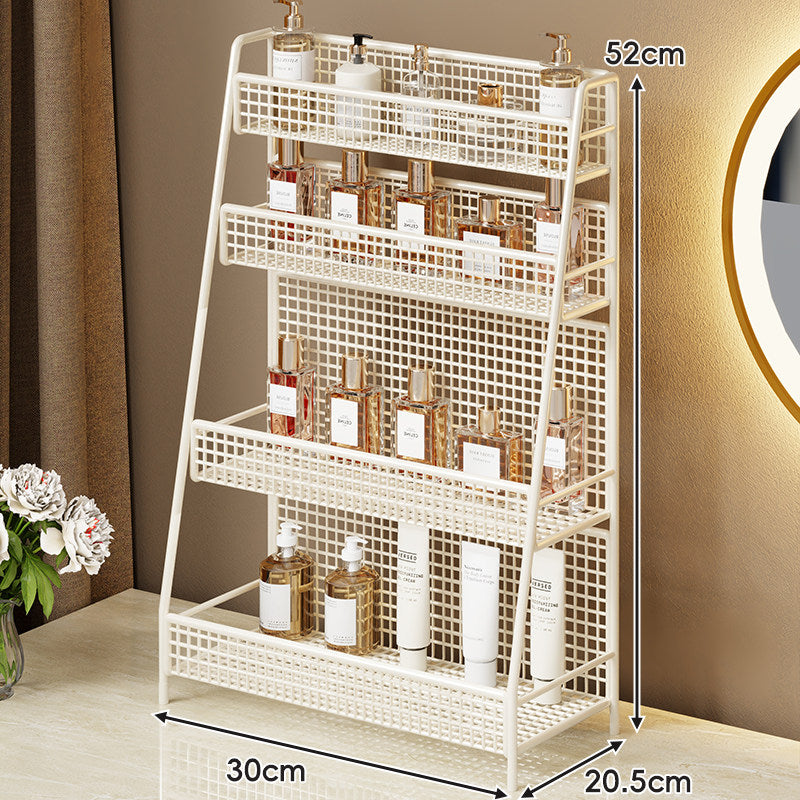 Zweischichtiger Metallgitter-Countertop-Vanity-Organizer-Regal mit erhöhtem Frontlippe