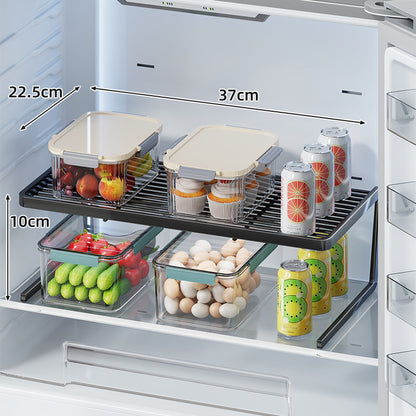 Doppelschicht Kühlschrank Regal Organizer Rack mit lamellierter Oberseite
